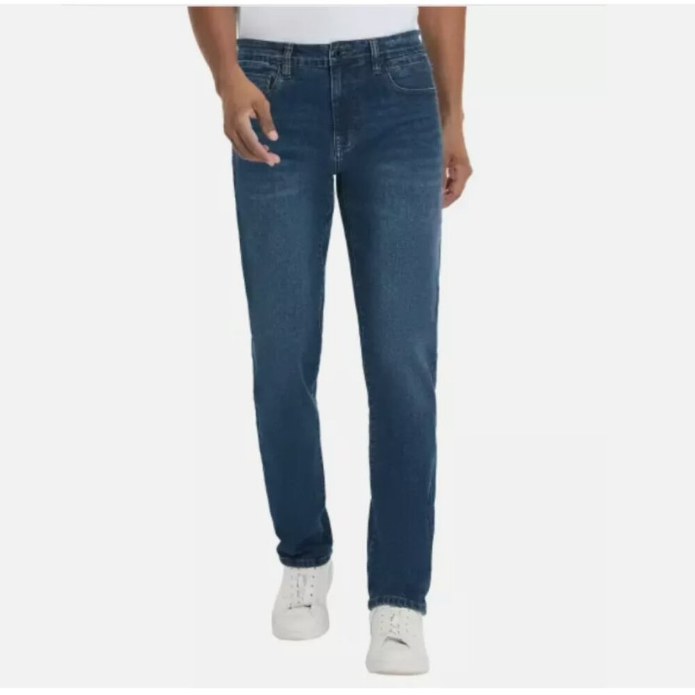 Kenneth Cole Straight Fit Stretch Denim Jeans Blue  34x30